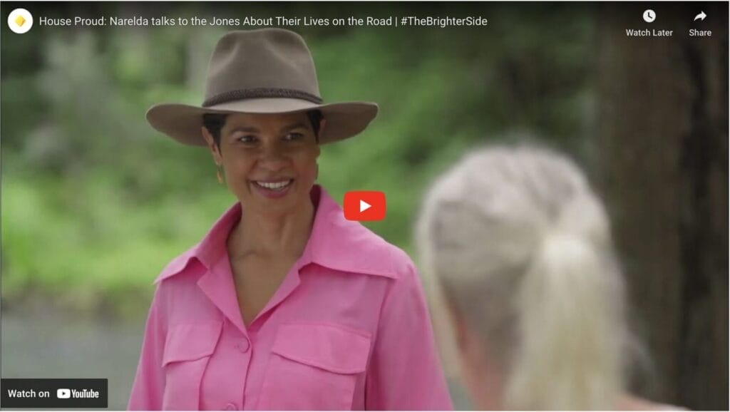 Annette from All Around Oz is interviewed by Narelda Jacobs from Channel 10 for The Brighter Side
